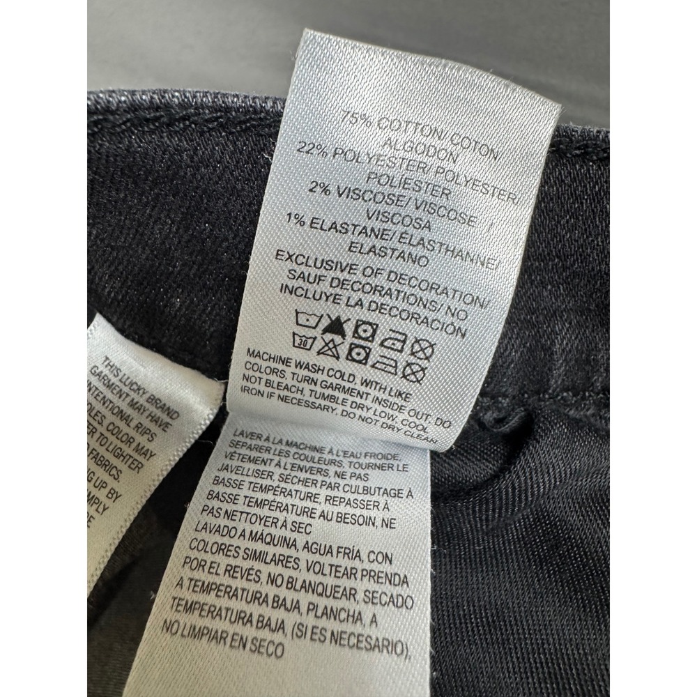 Lucky Brand 121 Slim Straight Jeans Mens 36x30 (37x29) Faded Black Stretch - Picture 16 of 16